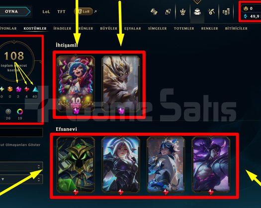 297 LVL + 108 KOSTÜM + 168 HERO + TEL + MAİL!