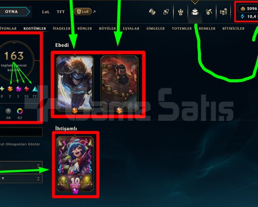 481 LVL + 163 KOSTÜM + 2.096 RP + ELMAS 4 + MAİL!