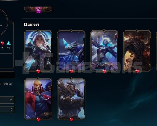 TR / Full Şampiyon / 132 Kostüm / 20k öz / 288 lvl