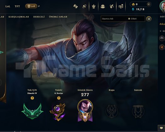 LOL EU WEST EMERALD 4 65 WIN RATE 20K ÖZ HANDMADE