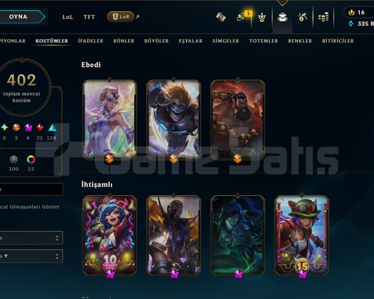 Valorant 41 Kaplama + LoL 402 Kostüm Birleşik