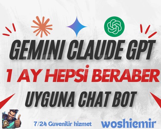 TÜM MODELLER! 1 AY CLAUDE GEMINI CHATGPT BERABER