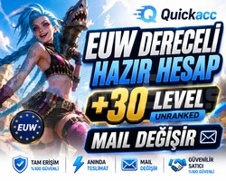 EUW + UNRANKED + MAİL DEĞİŞEN + HANDMADE HESAPLAR