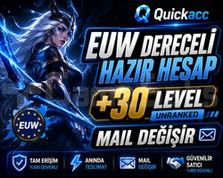 EUW + UNRANKED + MAİL DEĞİŞEN + HANDMADE HESAPLAR