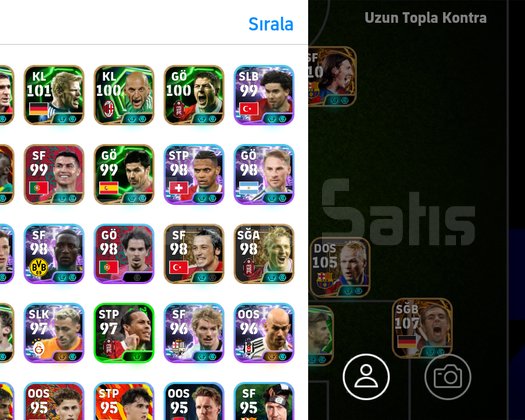 3300+KG 4+ bombacı 110 messi 108 lahm 105 marcelo