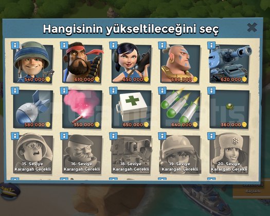 11 seviye karargah 31 level hesap 460 elmaslı