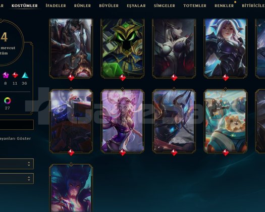 84 SKIN FULL PRESTİJ + BÜTÜN ŞAMPİYONLAR AÇIK