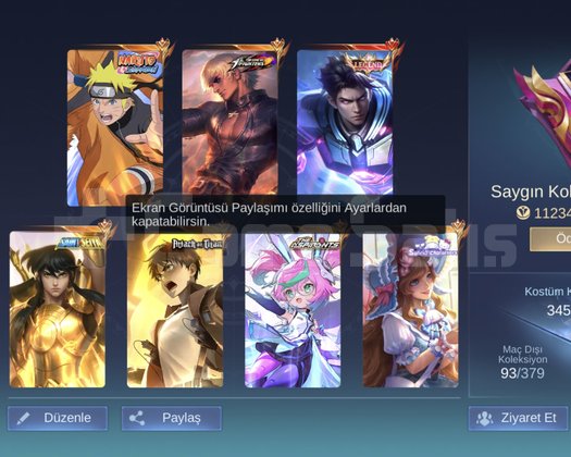 GUS KOF YİN AOT LUKAS NARUTO SAYGIN 3 TEK BAĞ
