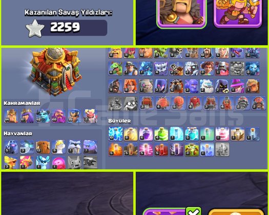 +2259 KS YILDIZI!! MAX SAVUNMA!! TH16 MAX HESAP