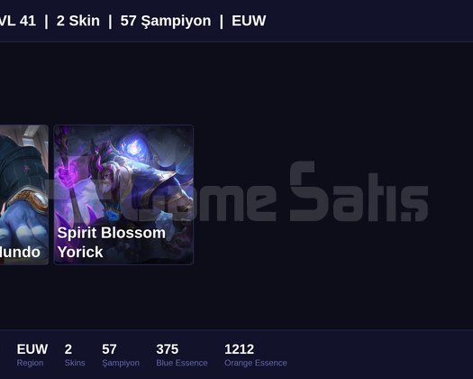 EUW / 41 LVL + 2 SKİN + SILVER I !!
