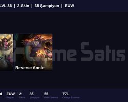 EUW / 36 LVL + 2 SKİN + GOLD MMR !!