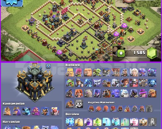 İSİM DEĞİŞME!! ARKAPLAN!! DOLU!! TH17 MAX HESAP