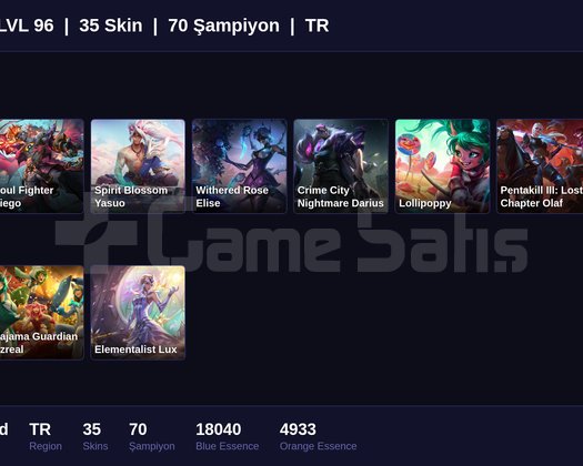 EUW / 63 LVL + 13 SKİN + GOLD II !!