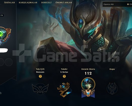 UNRANKED DERECELİ HAZIR 15 SKİN HANMADE S11 ACC