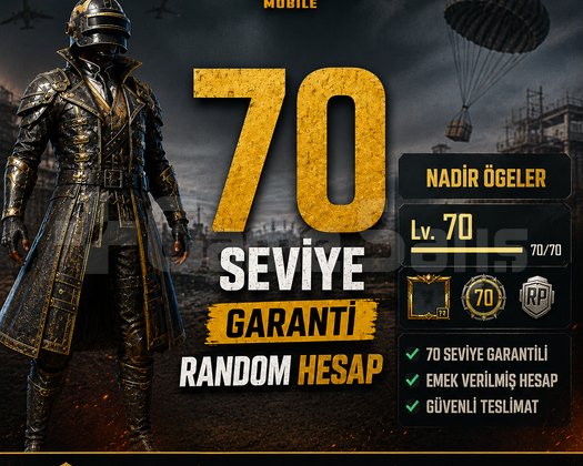70 seviye garanti random hesap