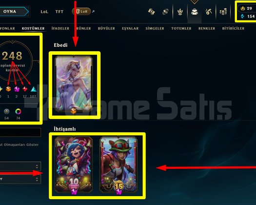 406 LVL + 248 KOSTÜM + 172 HERO + PLATİN 4 + TEL!