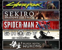 Cyberpunk +Sekiro +Spider 2 +Tsushima +Wukong