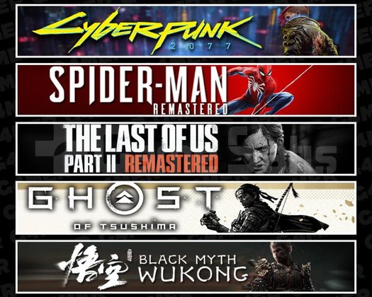 Cyberpunk +Spider 1 +TLOU2 +Tsushima +Wukong