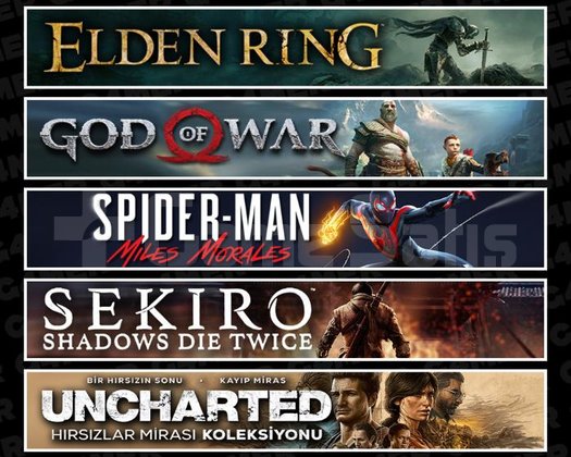 Elden +GOW +Miles +Sekiro +Uncharted