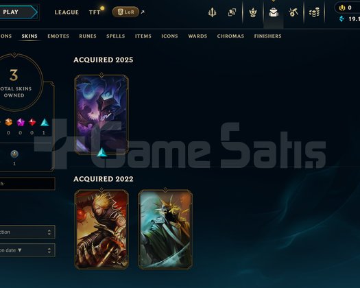TR Unranked | 3 Kostüm - 19K Mö | LoL Hesap