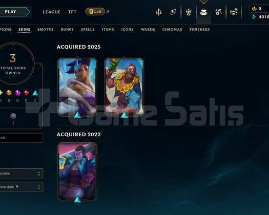 TR Unranked | 3 Kostüm - 35 Hero | LoL Hesap