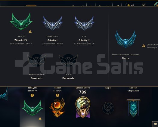 649 KOSTÜM ZÜMRÜT 567 LVL EFSANE DOLU MAİL HESAP