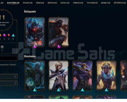 3000 lik premium  zed kostümlü mainlemelik hesap