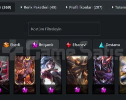 TR Platin 4 LOL Hesabı 172 Şampiyon 369 Kostüm