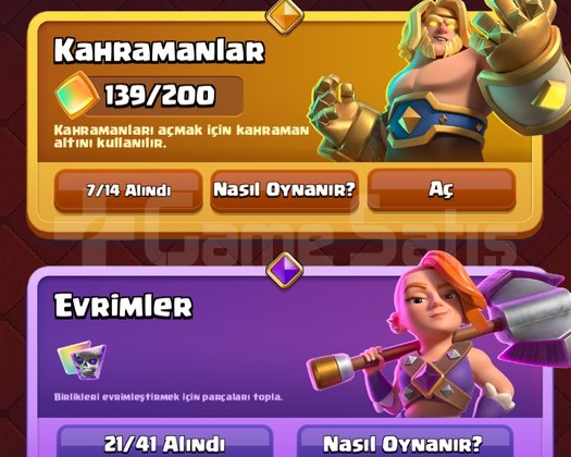 21 evrim 7 kahraman 11700 kupalı hesap