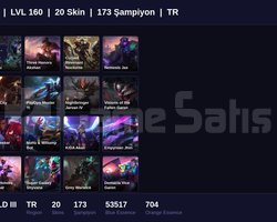TR / 160 LVL + 20 SKİN + EMERALD III !!