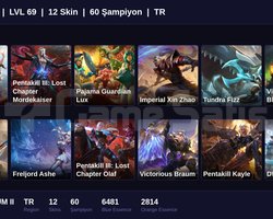 TR / 69 LVL + 12 SKİN + PLATINUM II !!