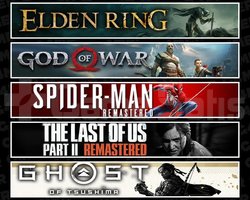 Elden +GOW +Spider 1 +TLOU2 +Tsushima