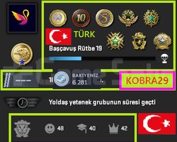 TR HESAP+40K OYUN+ 11 MADALYA 1261 WİN 3129 SAAT