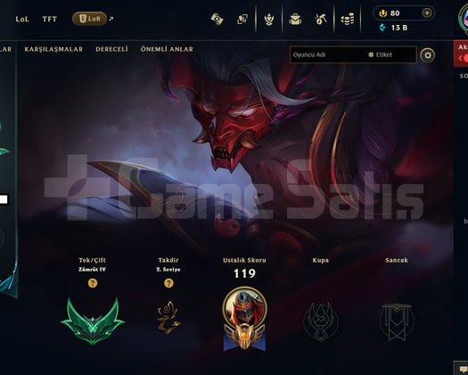 EUW EMERALD 3 NİCK CHANGE 60WR 24 SKİN 13K MÖ S11