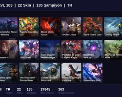TR / 163 LVL + 22 SKİN + SILVER II !!