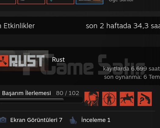 MAİNLİK RUST+CS2 STEAM ACCOUNT 6700+ SAAT RUST