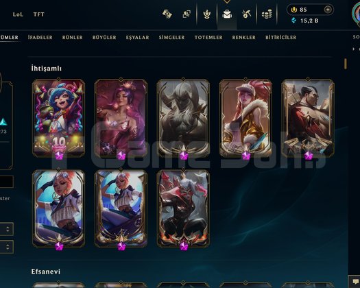 510 skinli 288 renkli tr zümrüt Elo satılık hesap