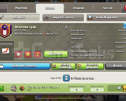 ATATÜRKCÜLERE ÖZEL 31 SEVİYE KLAN
