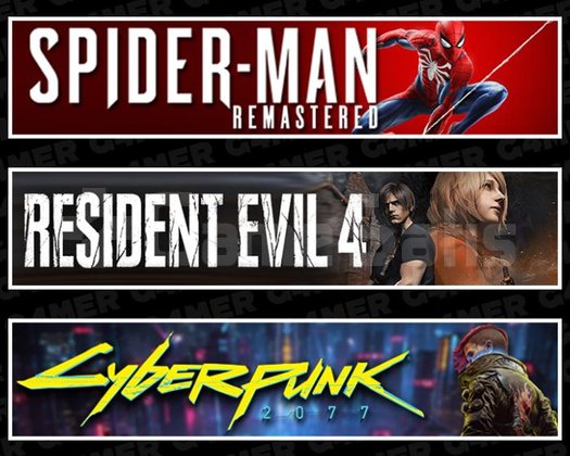 SpiderMan RE +Resident Evil 4 +Cyberpunk 2077