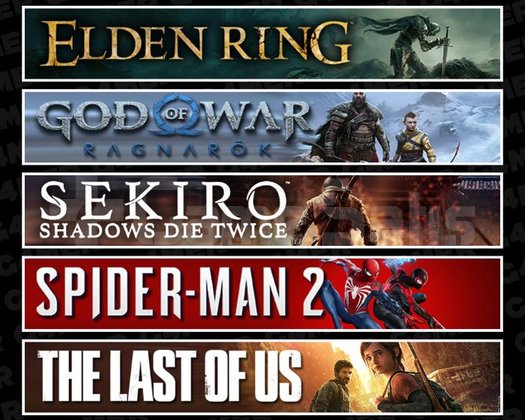 Elden +Ragnarök +Sekiro +Spider 2 +TLOU1