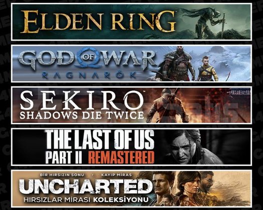 Elden +Ragnarök +Sekiro +TLOU2 +Uncharted