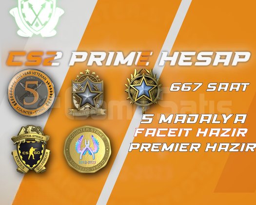 5 Madalya + 668 Saat + FACEIT + PREMIER HAZIR