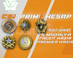 5 Madalya + 597 Saat + FACEIT + PREMIER HAZIR