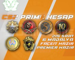 6 Madalya + 215 Saat + FACEIT + PREMIER HAZIR