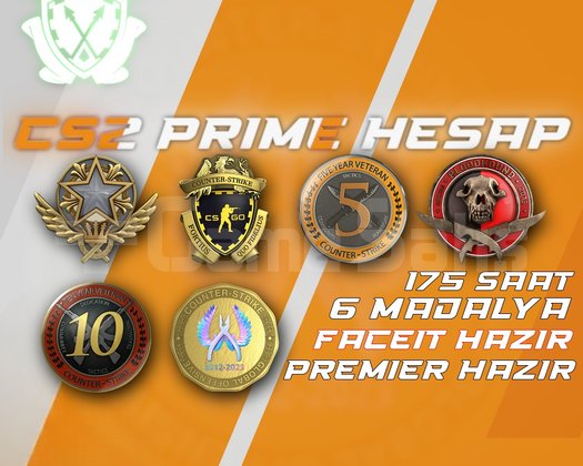6 Madalya + 175 Saat + FACEIT + PREMIER HAZIR