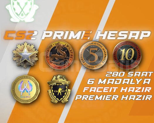 6 Madalya + 280 Saat + FACEIT + PREMIER HAZIR