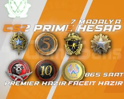 CS2+RUST + 7MADALYA+865 SAAT+FACEIT PREMIER HAZIR
