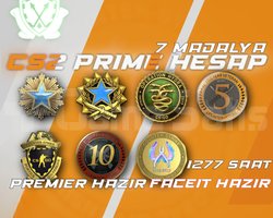 7 Madalya + 1277 Saat + FACEIT + PREMIER HAZIR