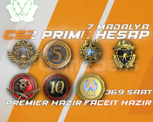 7 Madalya + 369 Saat + FACEIT + PREMIER HAZIR