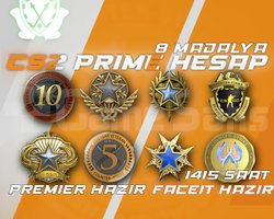 8 Madalya + 1415 Saat + FACEIT + PREMIER HAZIR